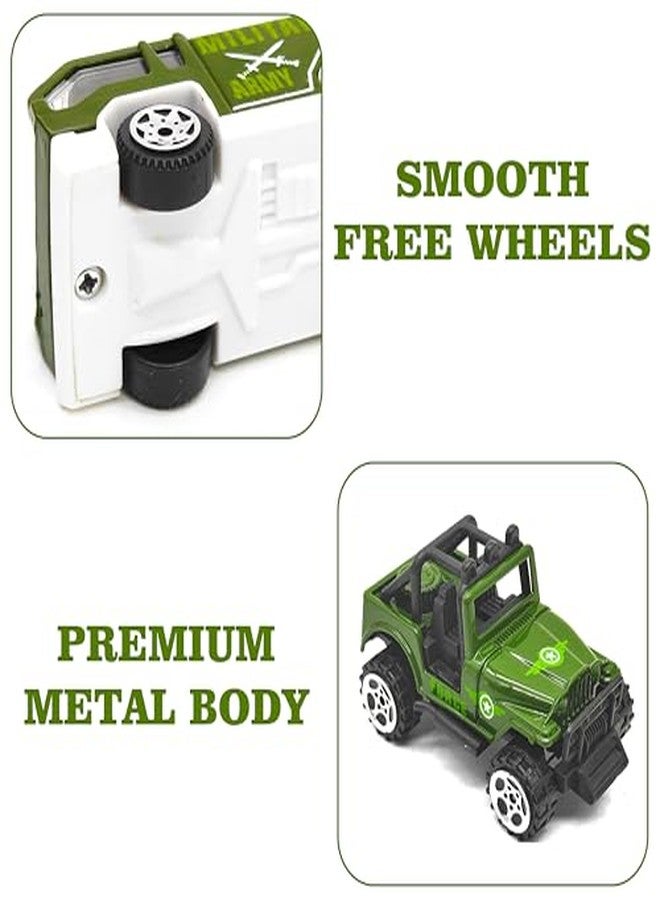 VGRASSP 1:64 Scale Mini Die Cast Alloy Metal Military Vehicle Toy Set for Kids - Free Wheels Pretend Play Army Toy Cars for Boys and Girls - Set of 3 - Image 4